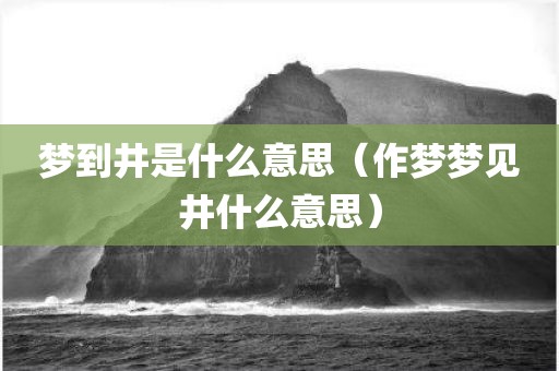 梦到井是什么意思（作梦梦见井什么意思）