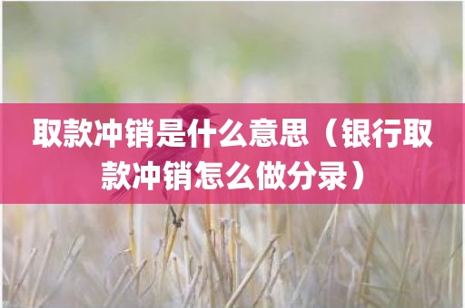 取款冲销是什么意思（银行取款冲销怎么做分录）