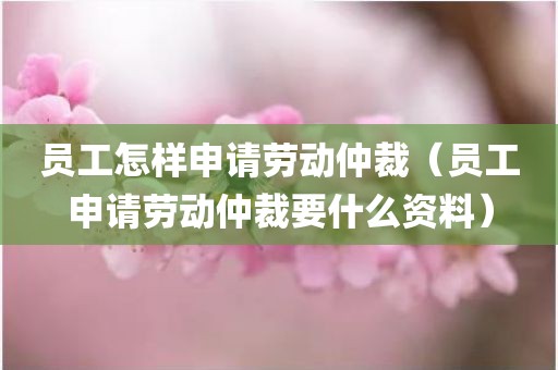 员工怎样申请劳动仲裁（员工申请劳动仲裁要什么资料）
