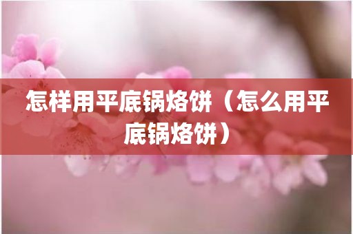 怎样用平底锅烙饼（怎么用平底锅烙饼）