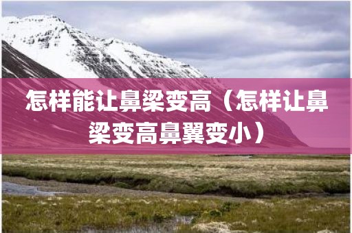 怎样能让鼻梁变高（怎样让鼻梁变高鼻翼变小）