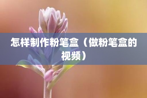 怎样制作粉笔盒（做粉笔盒的视频）