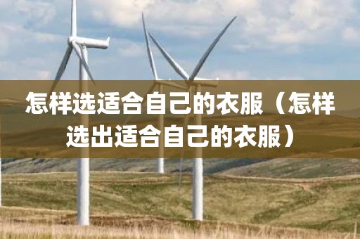 怎样选适合自己的衣服（怎样选出适合自己的衣服）