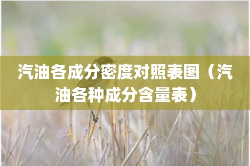 汽油各成分密度对照表图（汽油各种成分含量表）