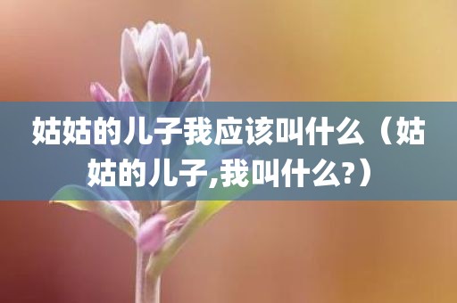 姑姑的儿子我应该叫什么（姑姑的儿子,我叫什么?）