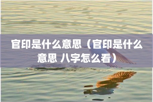 官印是什么意思（官印是什么意思 八字怎么看）