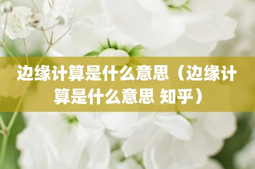 边缘计算是什么意思（边缘计算是什么意思 知乎）