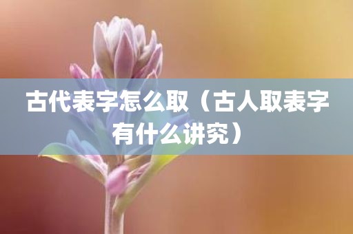 古代表字怎么取（古人取表字有什么讲究）