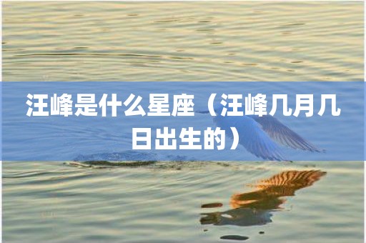 汪峰是什么星座（汪峰几月几日出生的）