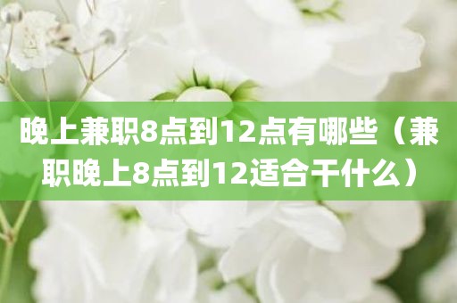 晚上兼职8点到12点有哪些(兼职晚上8点到12适合干什么)