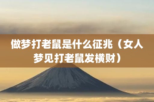 做梦打老鼠是什么征兆（女人梦见打老鼠发横财）