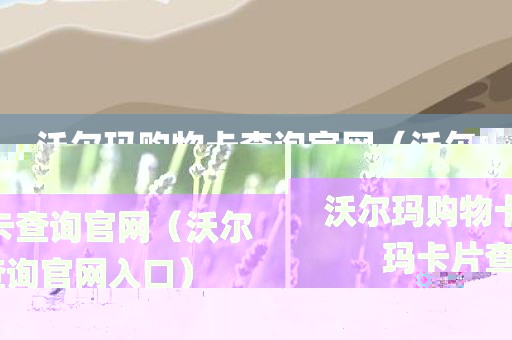 沃尔玛购物卡查询官网（沃尔玛卡片查询官网入口）