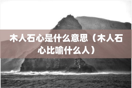 木人石心是什么意思（木人石心比喻什么人）