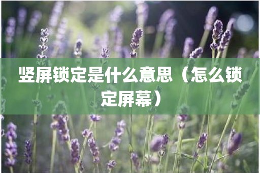 竖屏锁定是什么意思（怎么锁定屏幕）