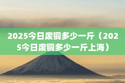 2025今日废铜多少一斤（2025今日废铜多少一斤上海）