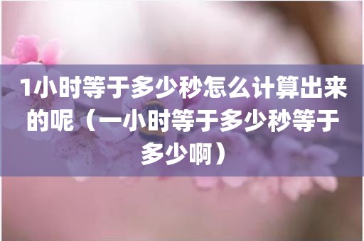 1小时等于多少秒怎么计算出来的呢(一小时等于多少秒等于多少啊)