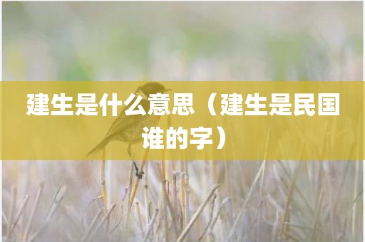 建生是什么意思（建生是民国谁的字）