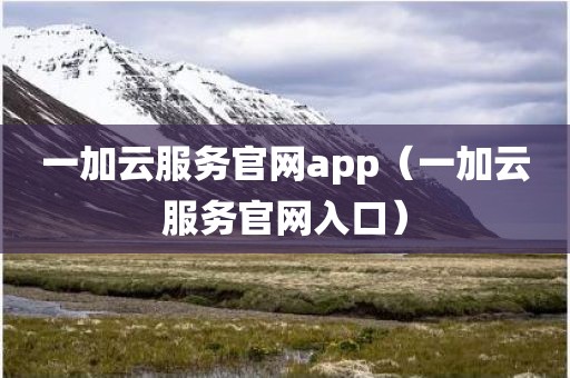 一加云服务官网app（一加云服务官网入口）