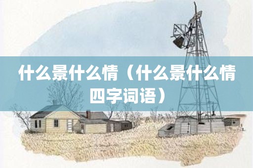 什么景什么情（什么景什么情四字词语）