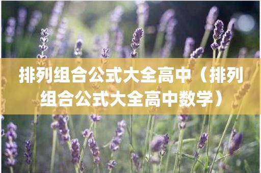 排列组合公式大全高中（排列组合公式大全高中数学）