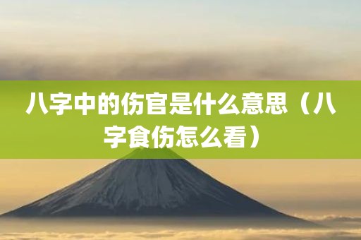 八字中的伤官是什么意思（八字食伤怎么看）