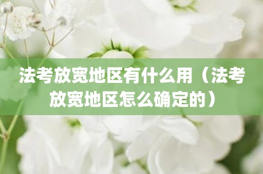 法考放宽地区有什么用(法考放宽地区怎么确定的)
