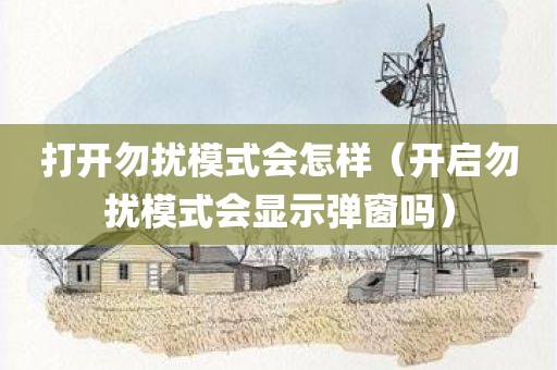 打开勿扰模式会怎样（开启勿扰模式会显示弹窗吗）