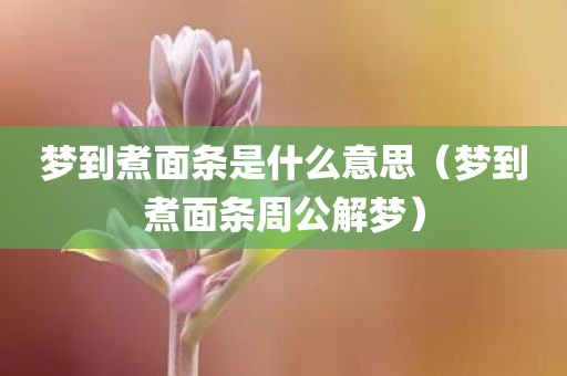 梦到煮面条是什么意思(梦到煮面条周公解梦)