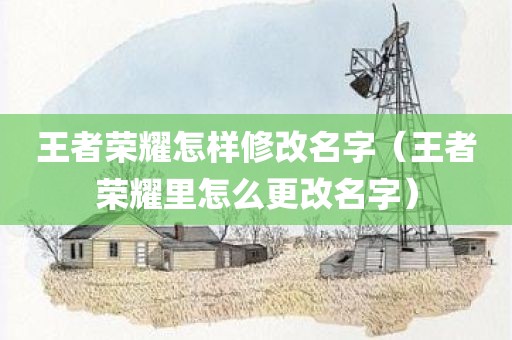 王者荣耀怎样修改名字（王者荣耀里怎么更改名字）