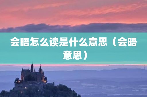 会晤怎么读是什么意思（会晤 意思）