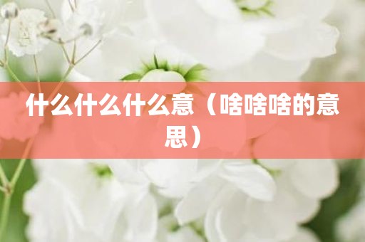 什么什么什么意（啥啥啥的意思）