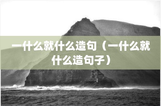 一什么就什么造句（一什么就什么造句子）