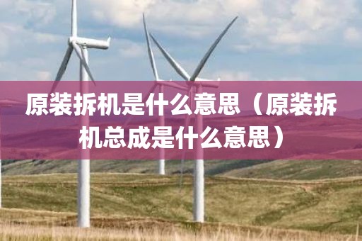 原装拆机是什么意思（原装拆机总成是什么意思）