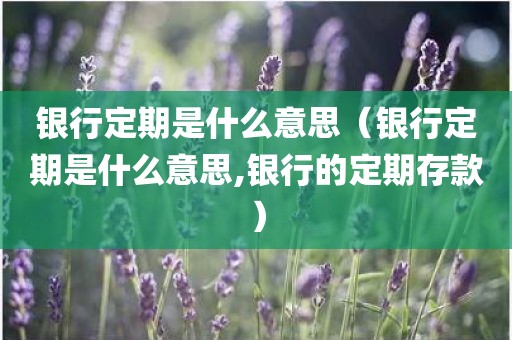 银行定期是什么意思（银行定期是什么意思,银行的定期存款）