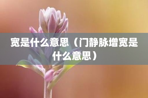 宽是什么意思（门静脉增宽是什么意思）