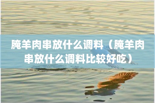腌羊肉串放什么调料（腌羊肉串放什么调料比较好吃）