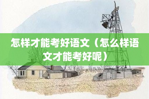 怎样才能考好语文（怎么样语文才能考好呢）