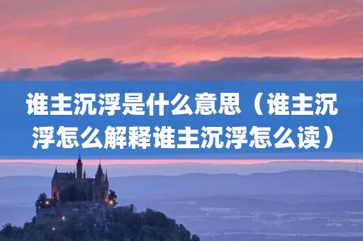 谁主沉浮是什么意思（谁主沉浮怎么解释谁主沉浮怎么读）