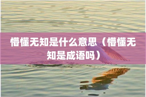 懵懂无知是什么意思(懵懂无知是成语吗)