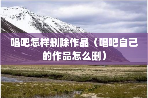 唱吧怎样删除作品（唱吧自己的作品怎么删）