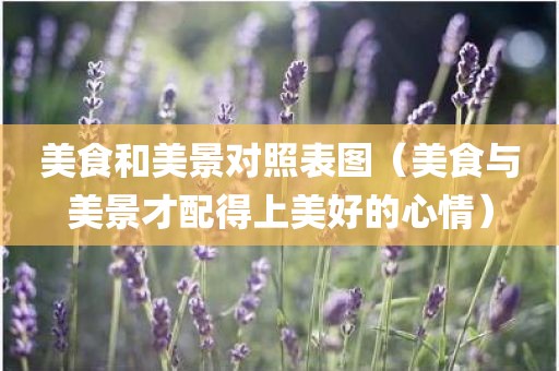 美食和美景对照表图（美食与美景才配得上美好的心情）