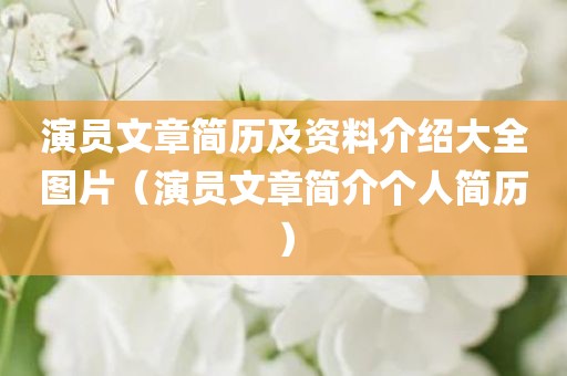 演员文章简历及资料介绍大全图片（演员文章简介个人简历）