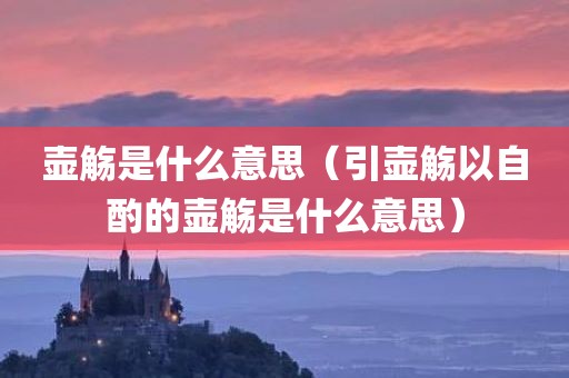 壶觞是什么意思（引壶觞以自酌的壶觞是什么意思）