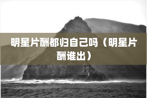 明星片酬都归自己吗（明星片酬谁出）