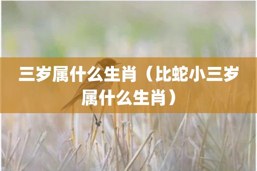 三岁属什么生肖（比蛇小三岁属什么生肖）
