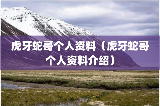 虎牙蛇哥个人资料（虎牙蛇哥个人资料介绍）