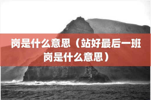 岗是什么意思（站好最后一班岗是什么意思）