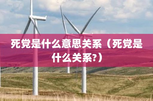 死党是什么意思关系（死党是什么关系?）
