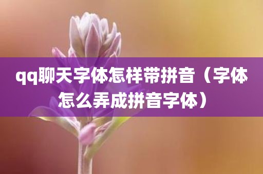qq聊天字体怎样带拼音(字体怎么弄成拼音字体)