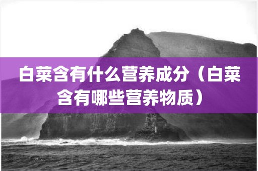 白菜含有什么营养成分（白菜含有哪些营养物质）